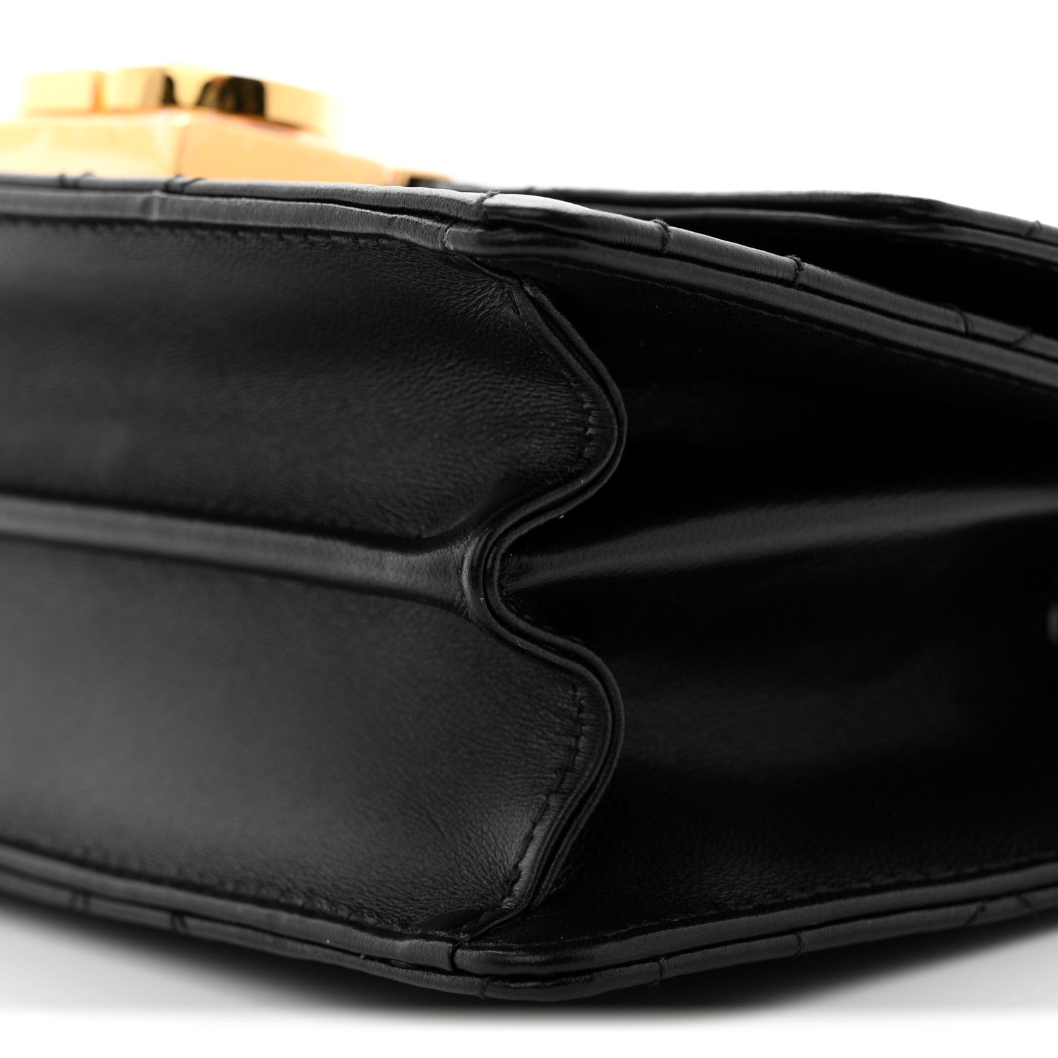 Christian Dior Calfskin Cannage Mini Ange Bag Black
