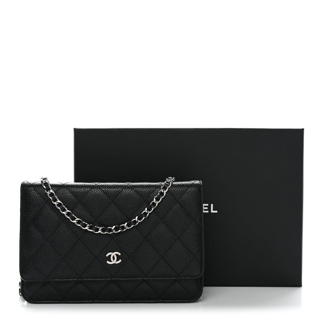 Chanel Caviar Quilted Wallet on Chain WOC Black