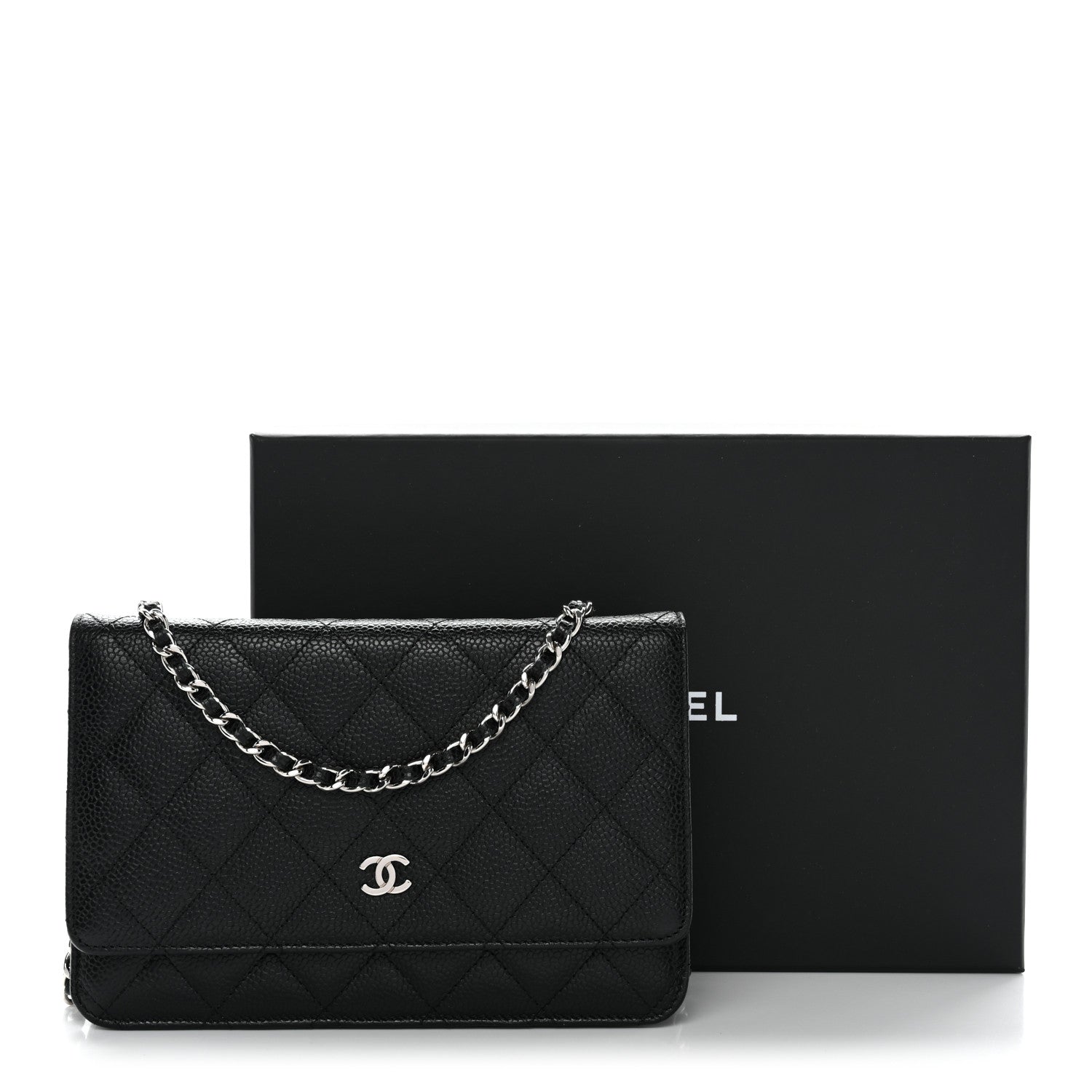 Chanel Caviar Quilted Wallet on Chain WOC Black
