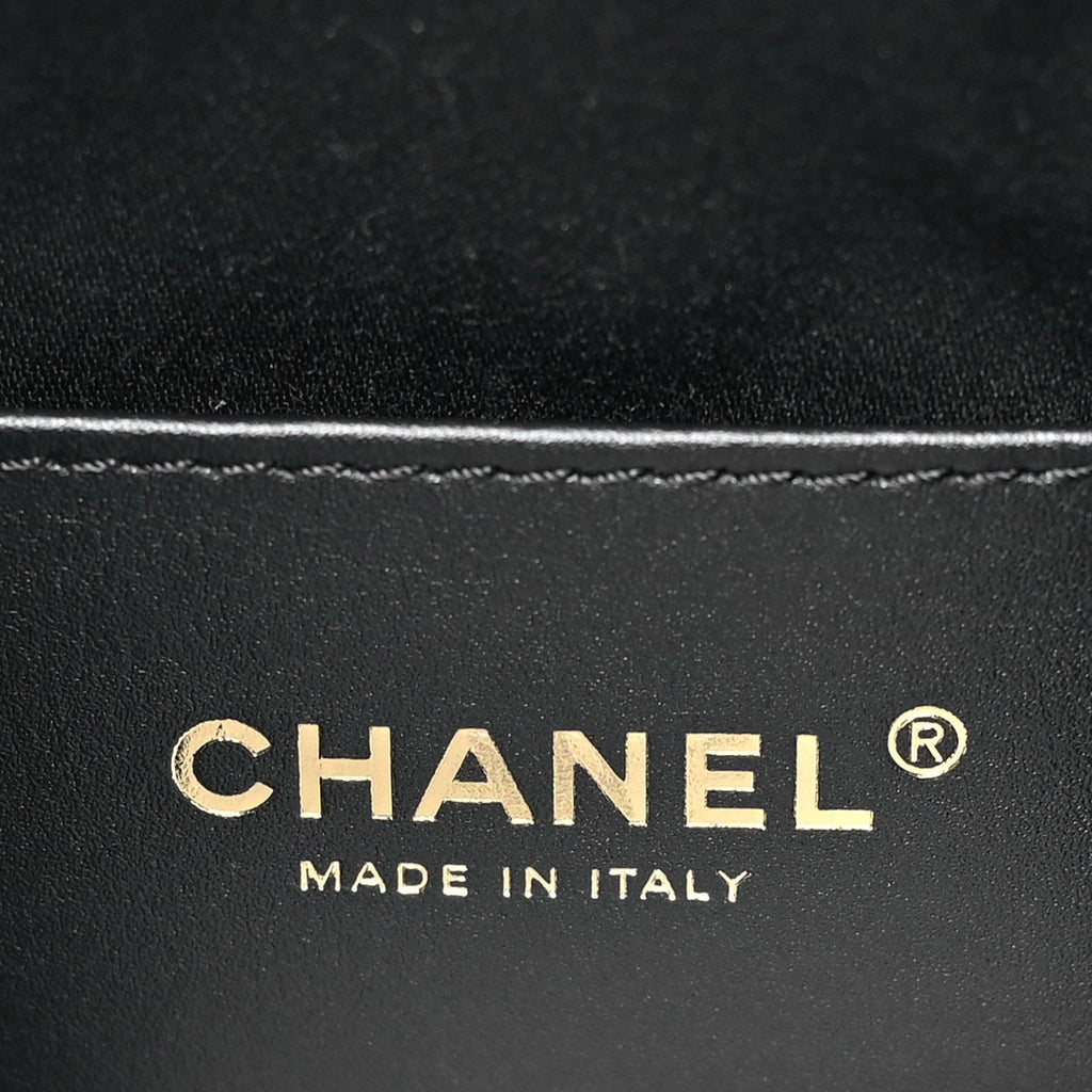 Chanel Washed Denim Quilted Mini Chanel 25 Handbag Black