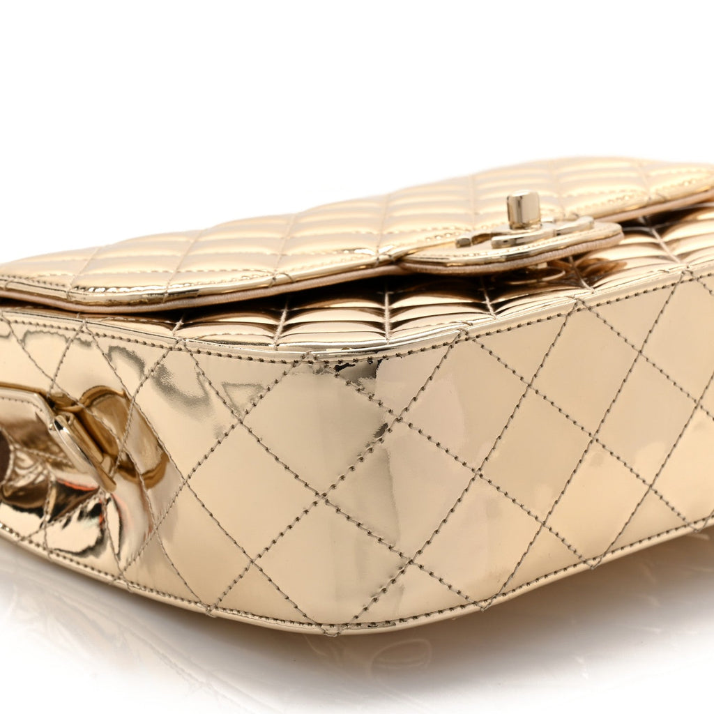 Chanel Mirror Calfskin Metallic Calfskin Quilted Hollywood Boulevard Backpack With Coin Purse Gold