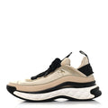 Chanel Velvet Calfskin Mixed Fibers CC Sneakers 37 Beige