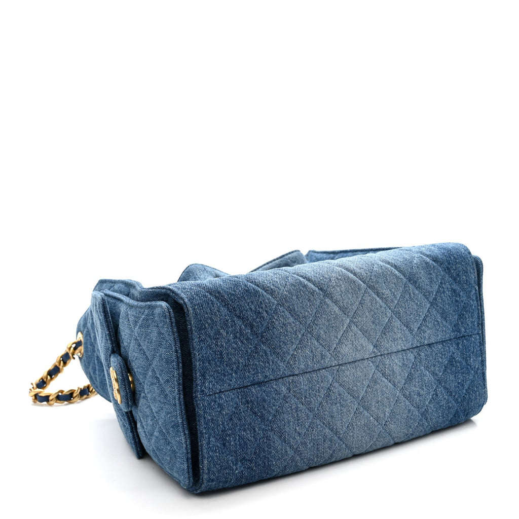 Chanel Washed Denim Quilted Small Chanel 25 Handbag Blue