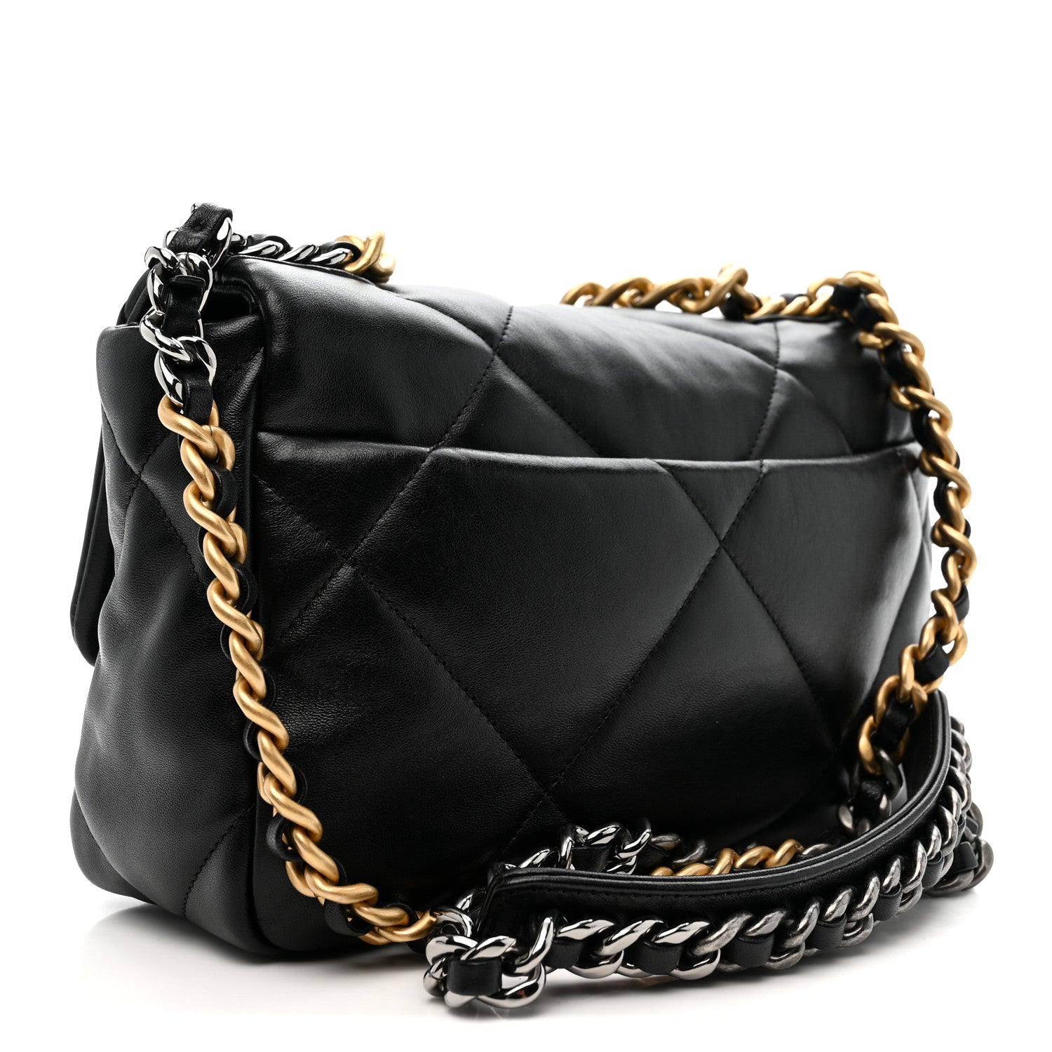 Chanel Lambskin Quilted Medium Chanel 19 Flap Black