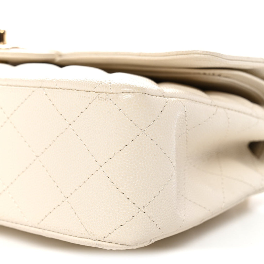 Chanel Caviar Quilted Medium Double Flap White