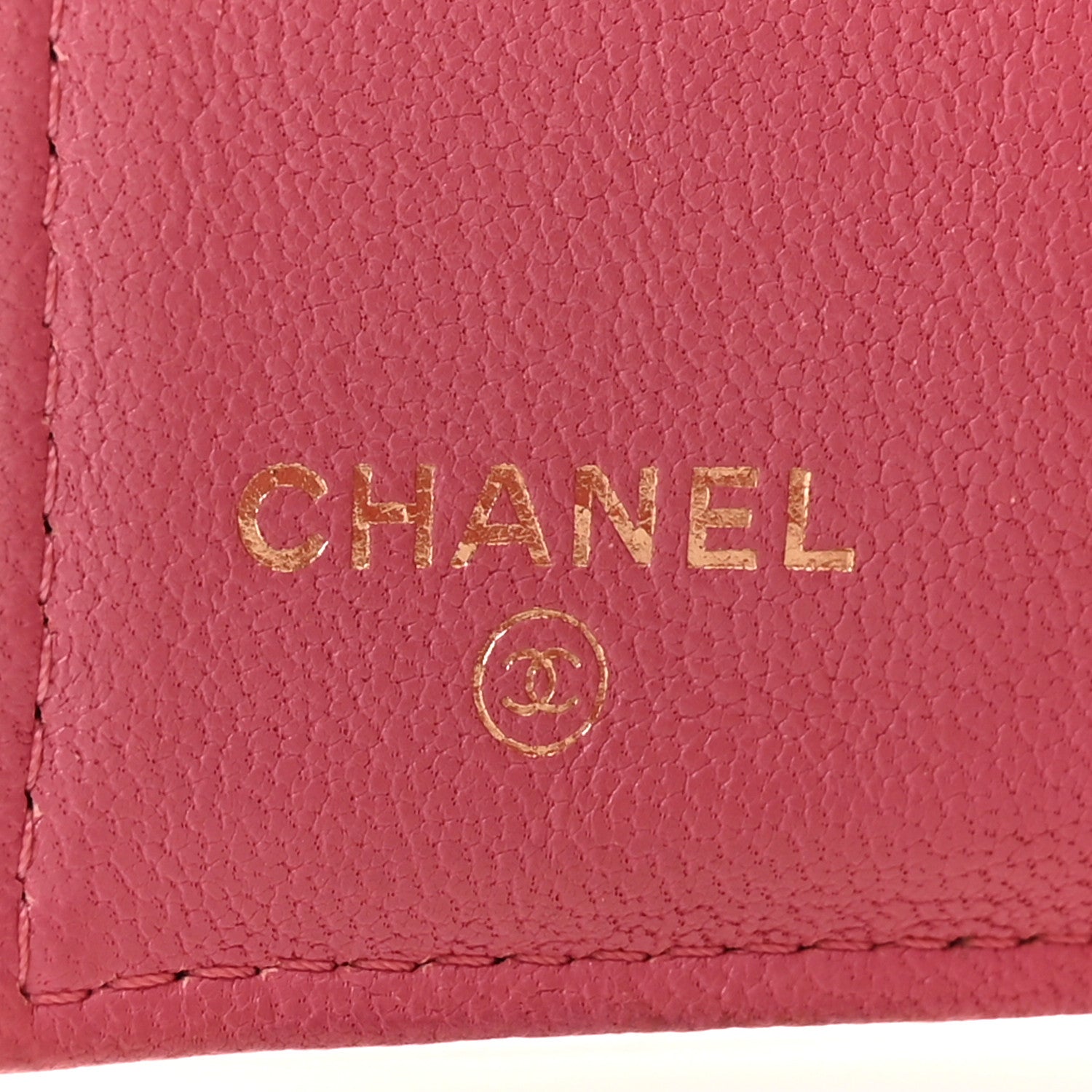 Chanel Sheepskin Quilted Vintage Mademoiselle Trifold Wallet Dark Pink