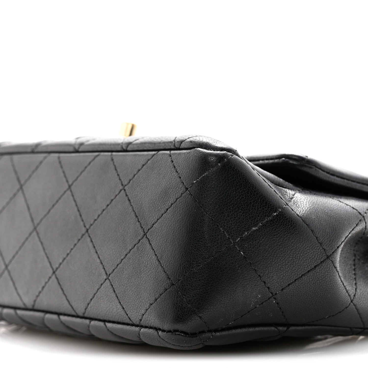 Chanel Lambskin Quilted Mini Coco Charms Rectangular Flap Black