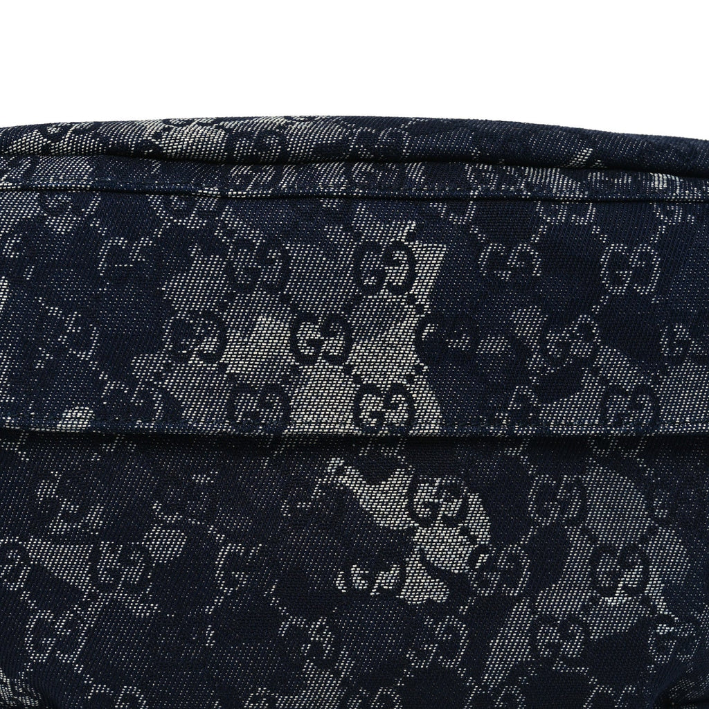 Gucci Denim Monogram Web Belt Bag Blue Multicolor