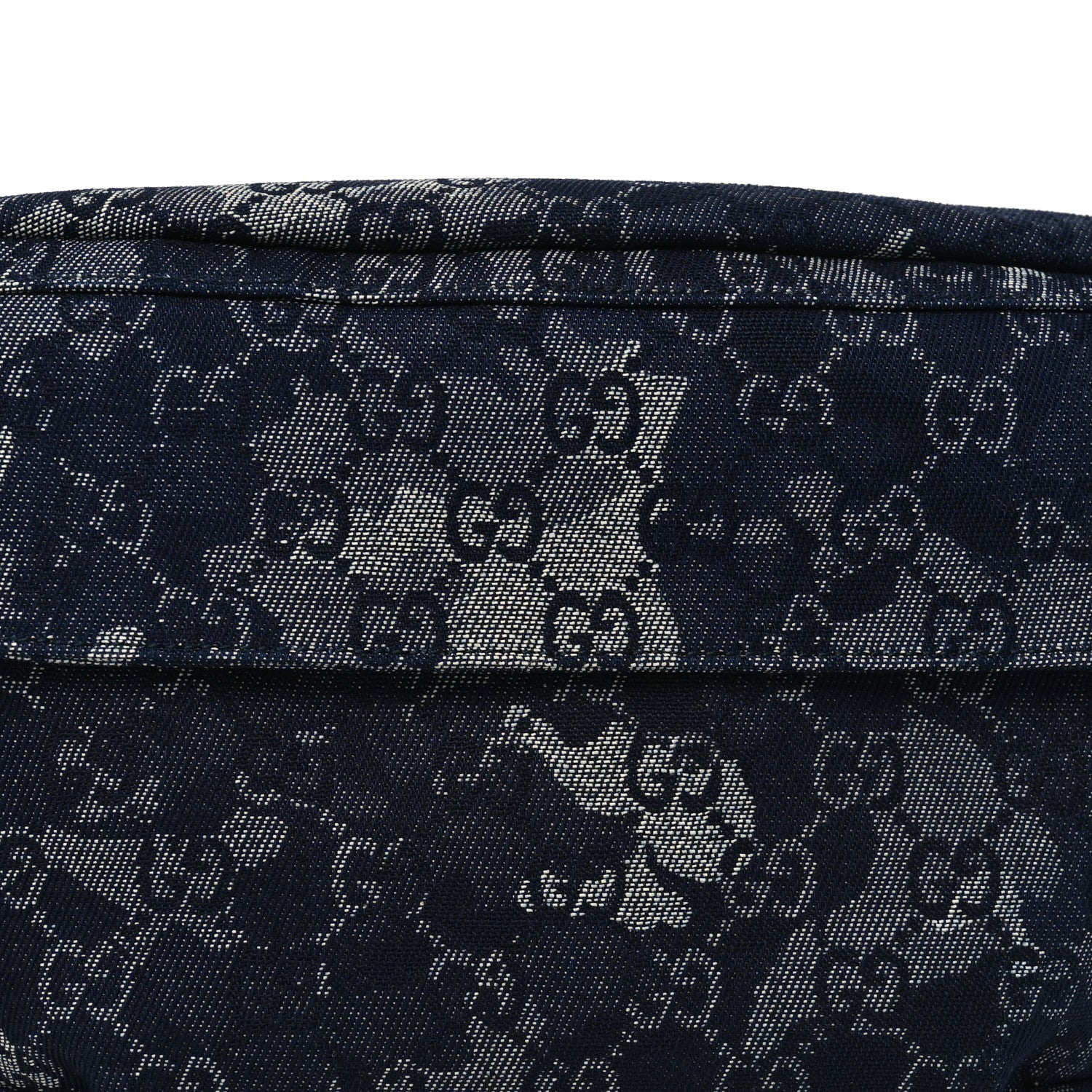 Gucci Denim Monogram Web Belt Bag Blue Multicolor