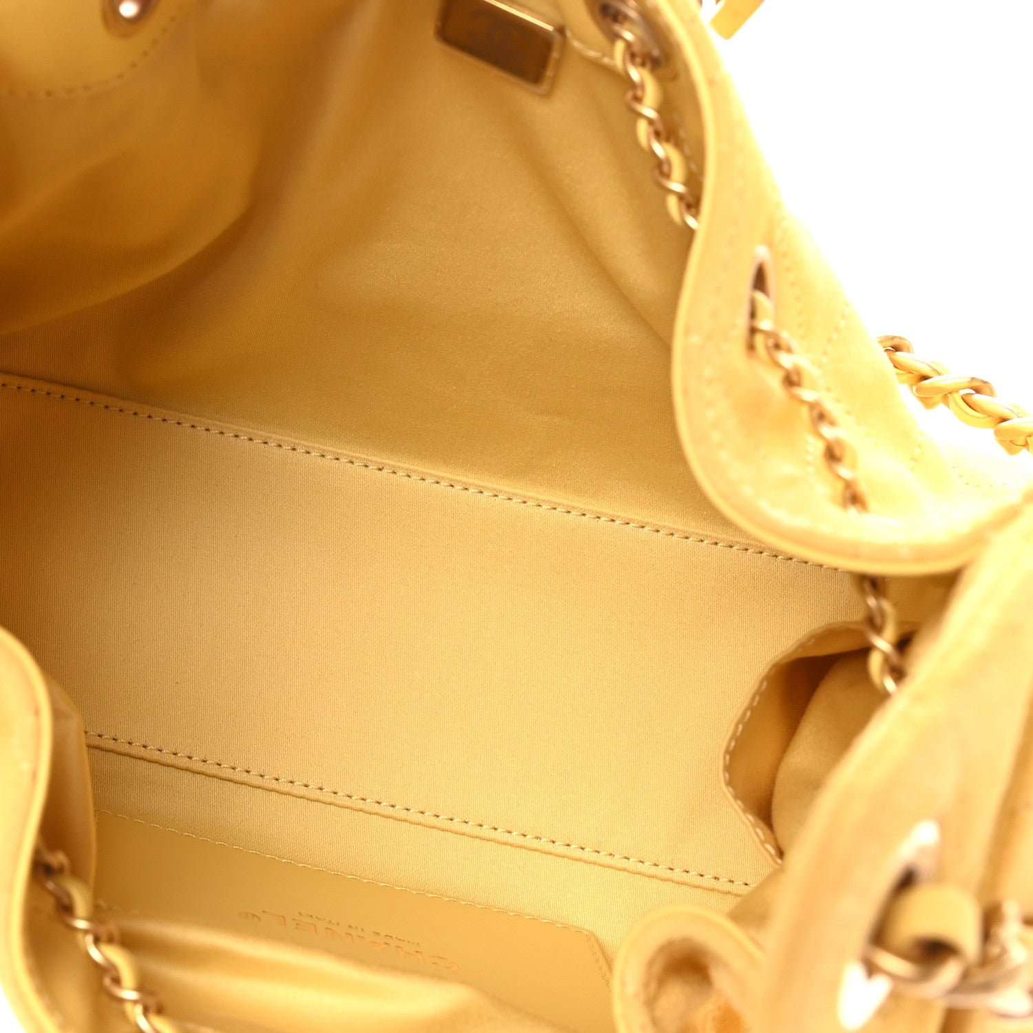 Chanel Suede Quilted Mini Chanel 25 Handbag Yellow