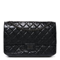 Chanel Metallic Aged Calfskin Quilted 2.55 Reissue 226 Flap So Black