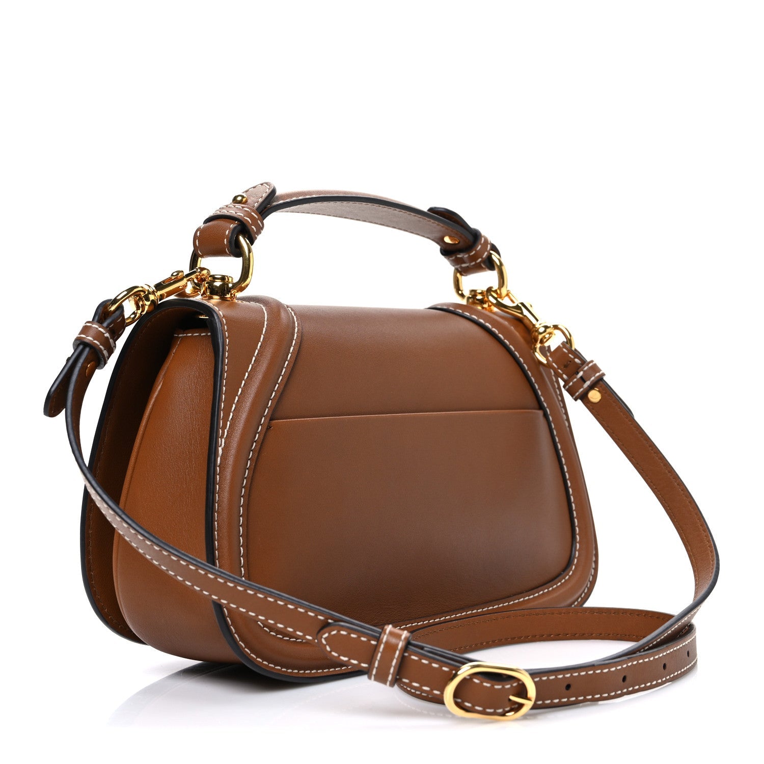 Gucci Roxy Calfskin Medium Blondie Top Handle Bag Brown