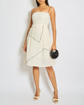 Chanel Spring-Summer 2012 Cream, Black Simple Strap Organza Check Dress Size FR 36 (UK 8)
