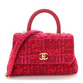 Chanel Tweed Mini Coco Handle Flap Fuchsia