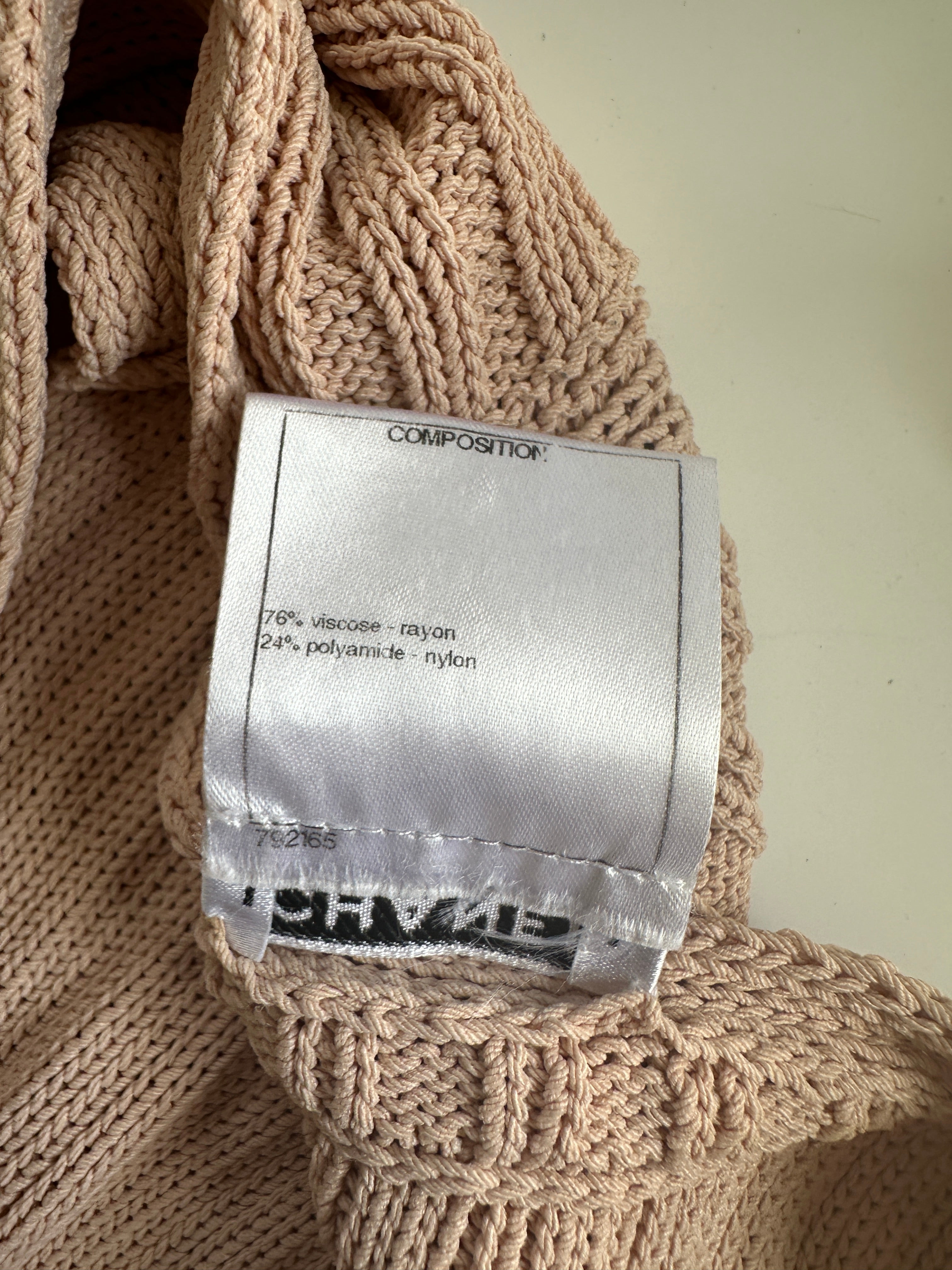 Chanel Baby Pink Knitted Sleeveless Vest with Gold CC Button Detail FR 38 (UK 10)