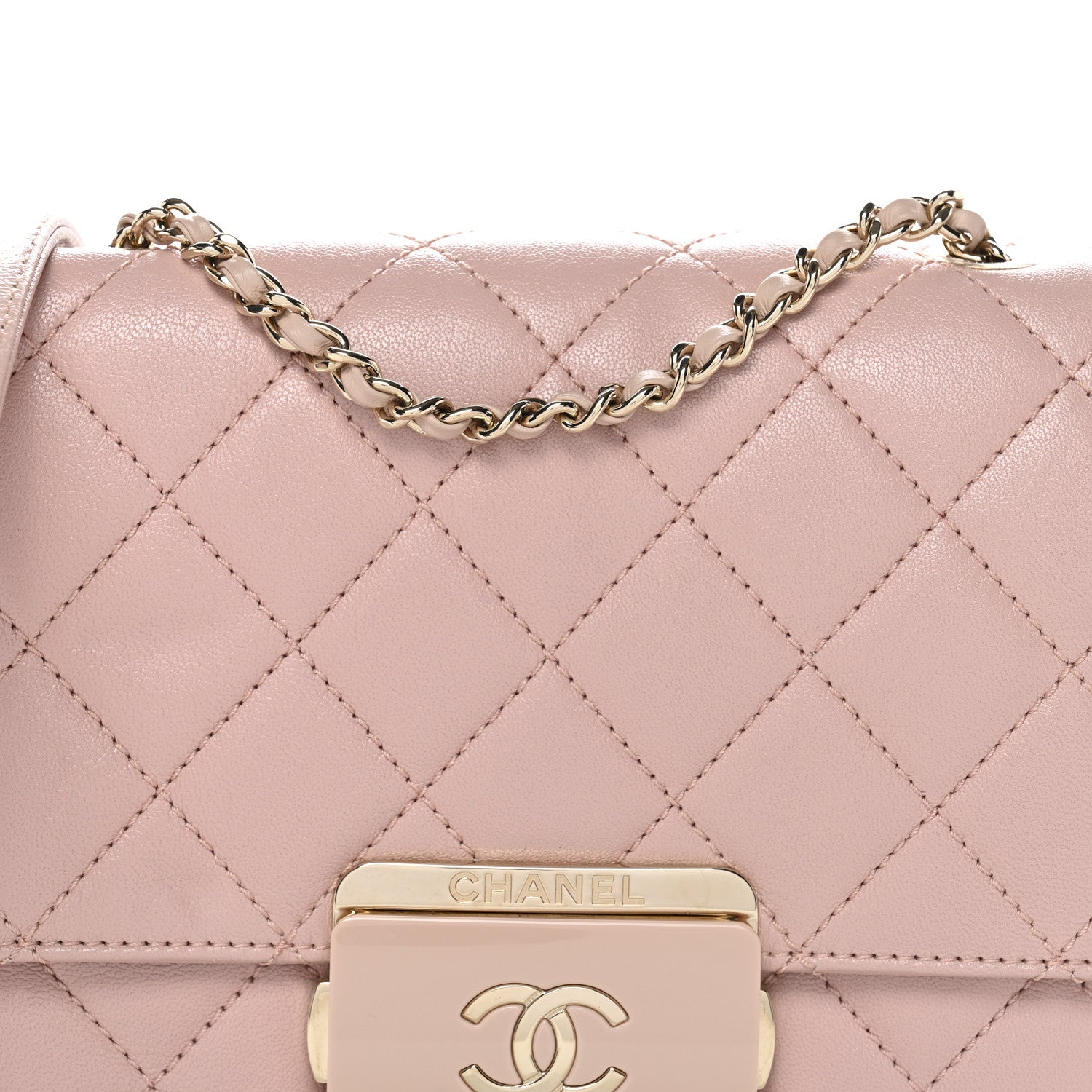 Chanel Sheepskin Quilted Beauty Lock Flap Pink