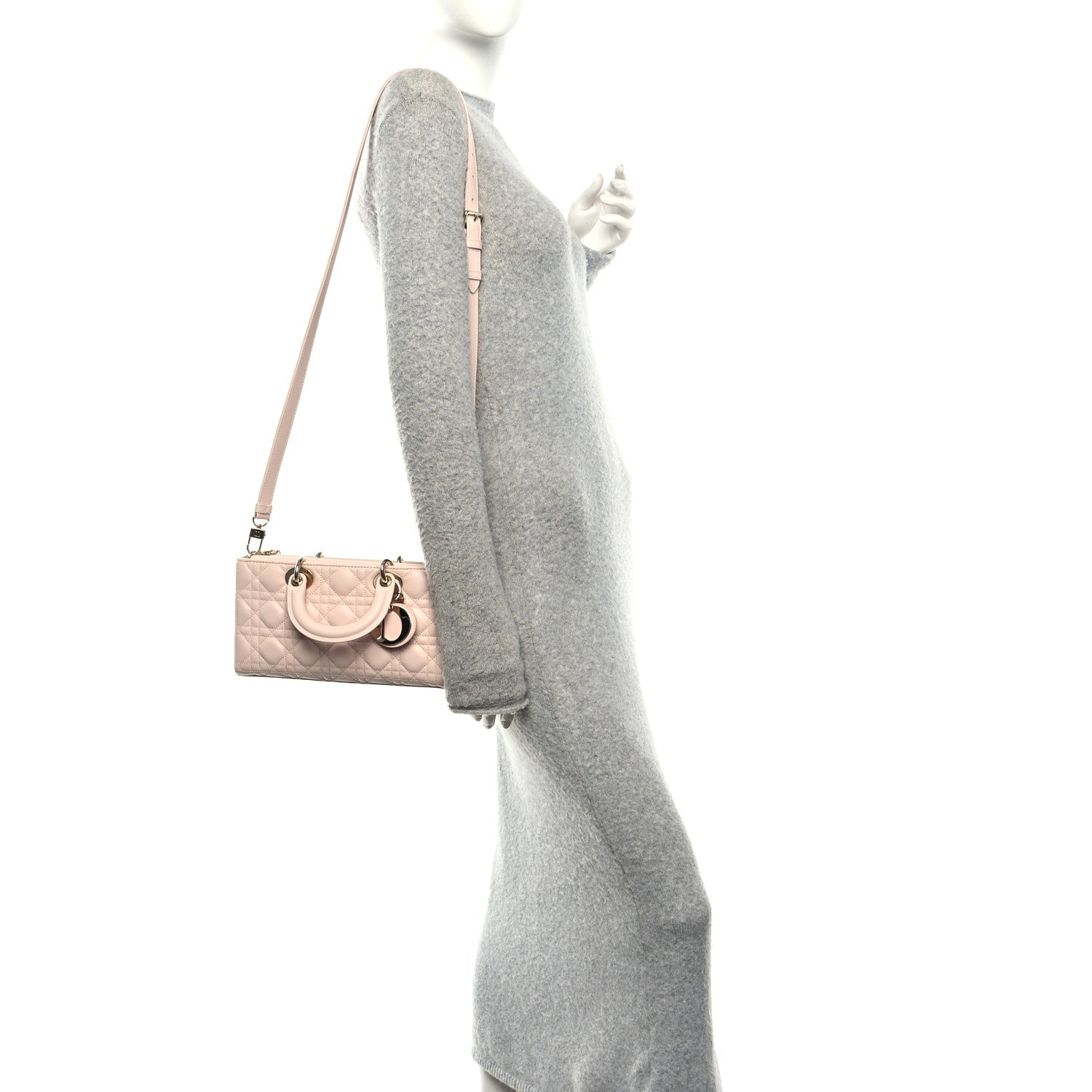 Christian Dior Lambskin Cannage Medium Lady D-Joy Powder Pink