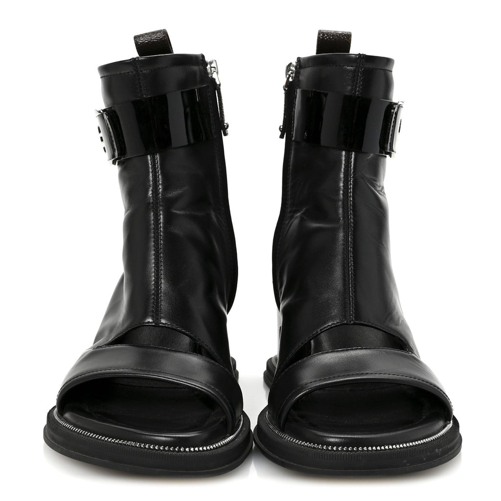 Louis Vuitton Calfskin Moonlight Boots 36.5 Black