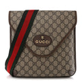 Gucci GG Supreme Monogram Web Medium Neo Vintage Flap Messenger Bag Beige New Acero