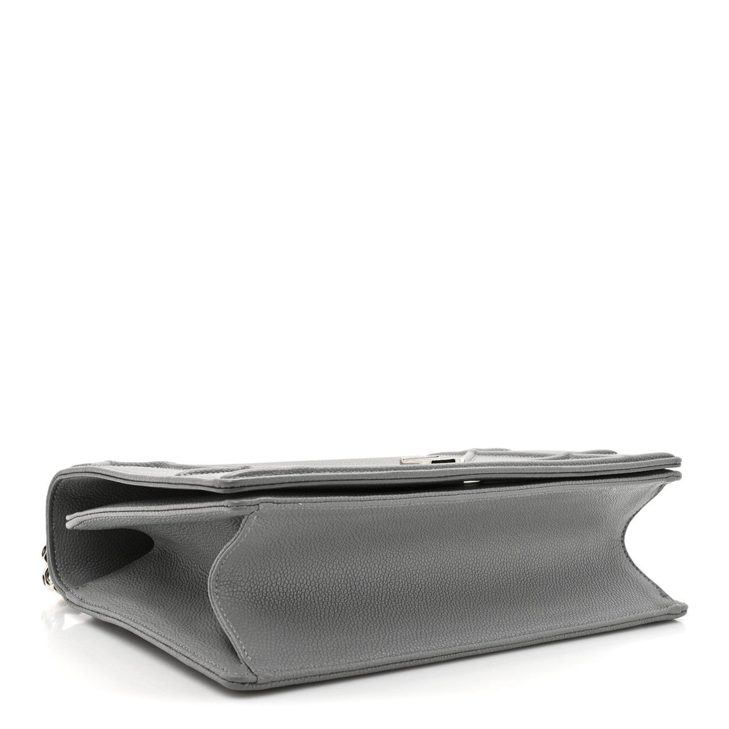 Christian Dior Grained Calfskin Medium Diorama Flap Bag Gris