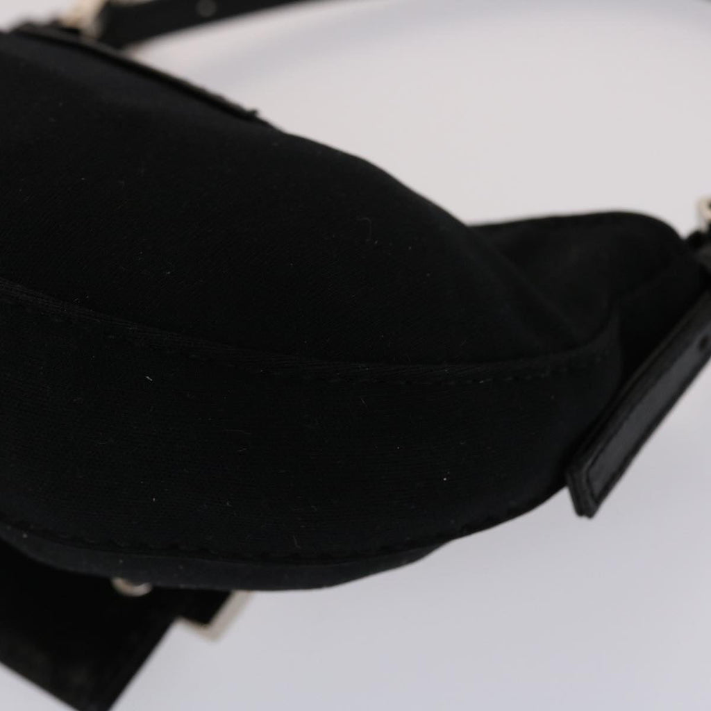 FENDI Mini Mamma Baguette Pouch Nylon Leather Black  47384