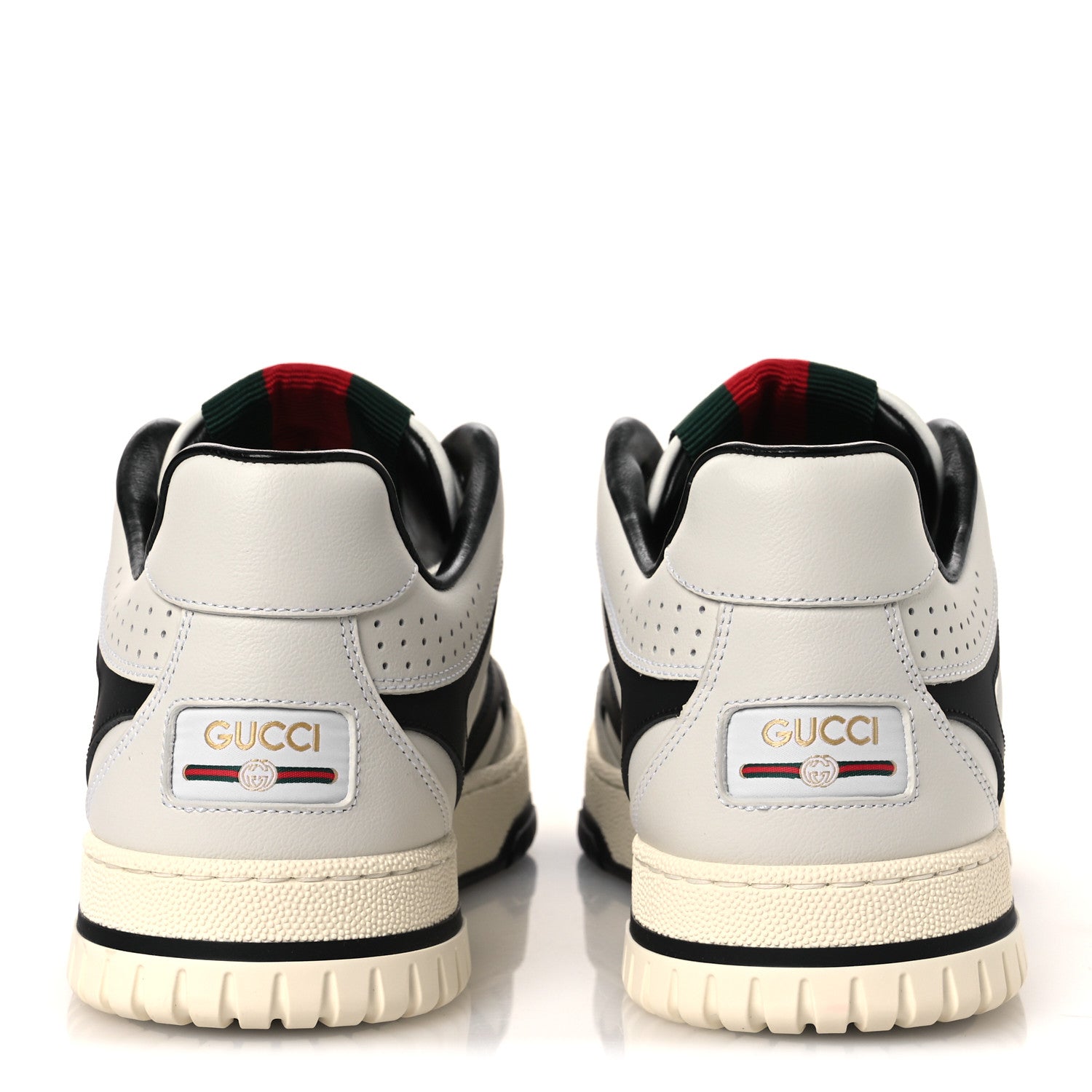 Gucci Sparrow Calfskin Mens Re-Web Sneakers 8 Green White Black