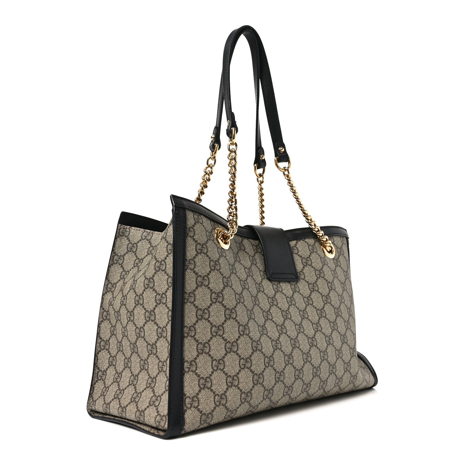 Gucci GG Supreme Monogram Medium Padlock Tote Black
