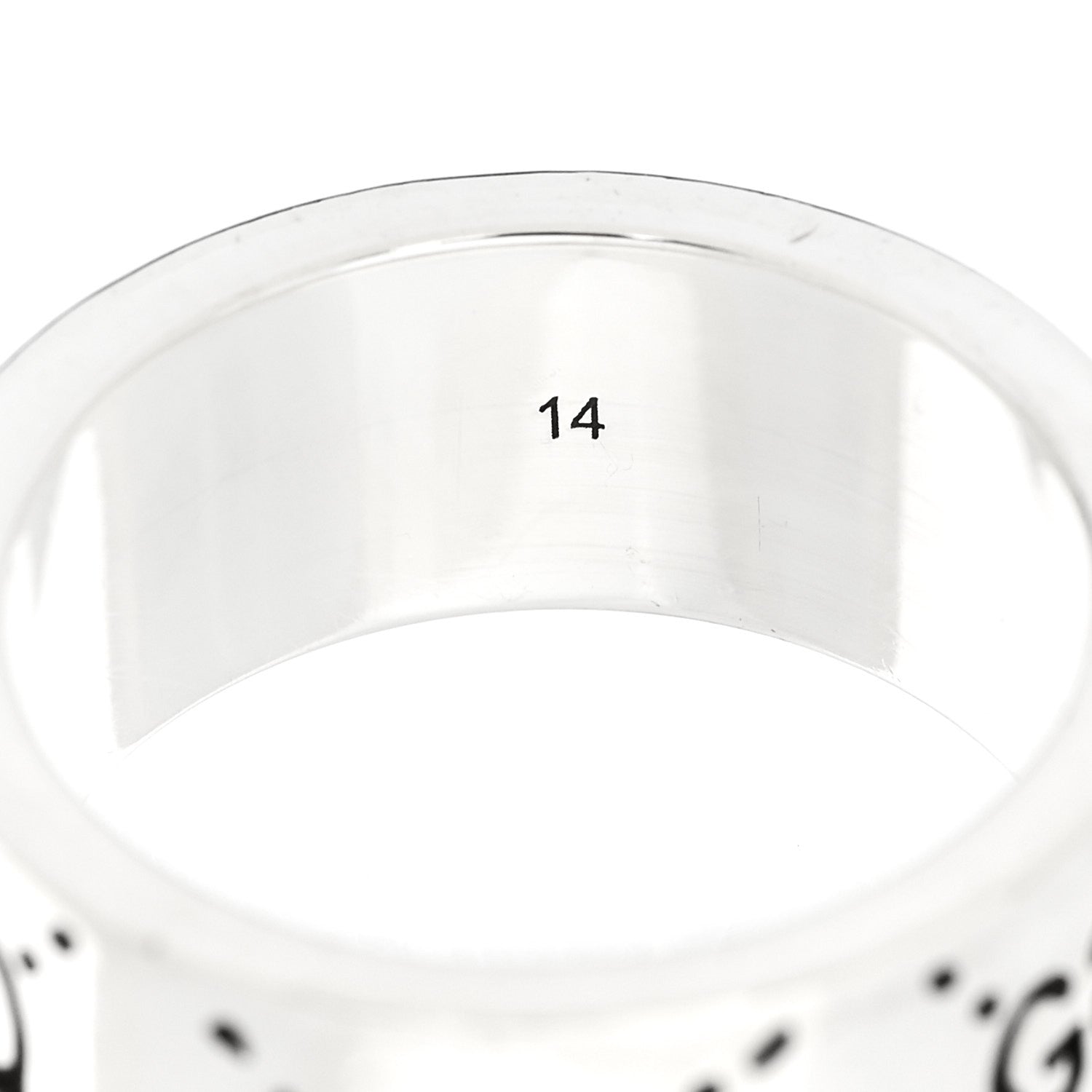 Gucci Sterling Silver GucciGhost Hamlet Skull Band Ring 53 6.5
