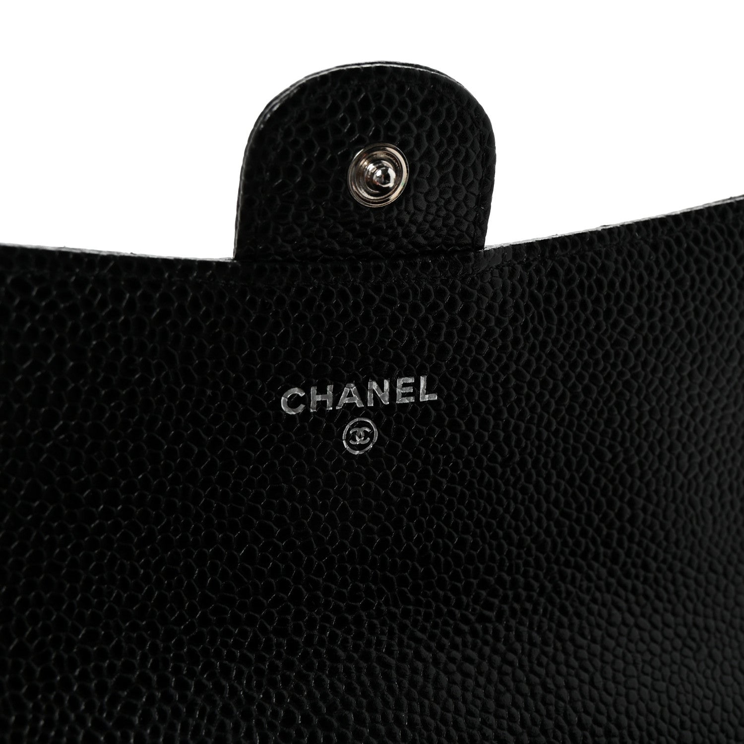 Caviar Quilted Large Gusset Flap Wallet Black