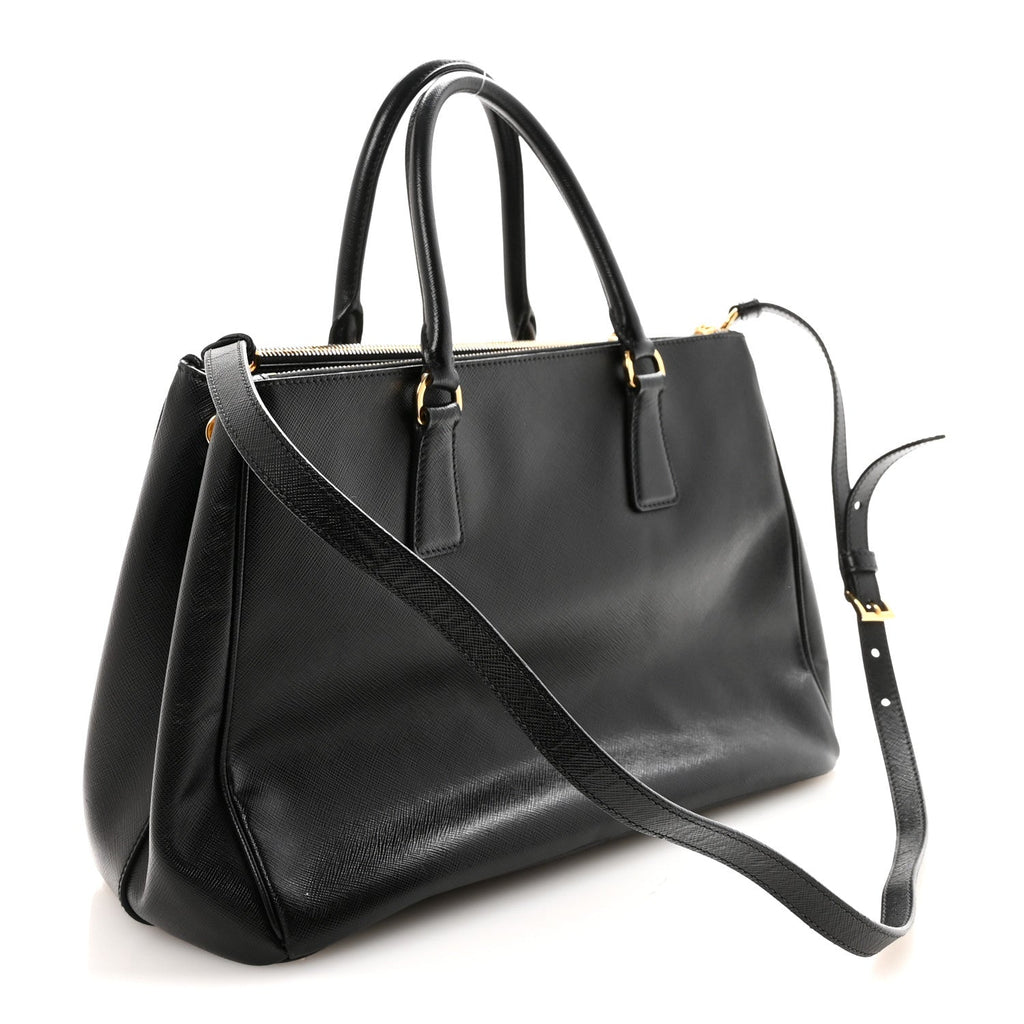 Prada Saffiano Lux Medium Galleria Double Zip Tote Black