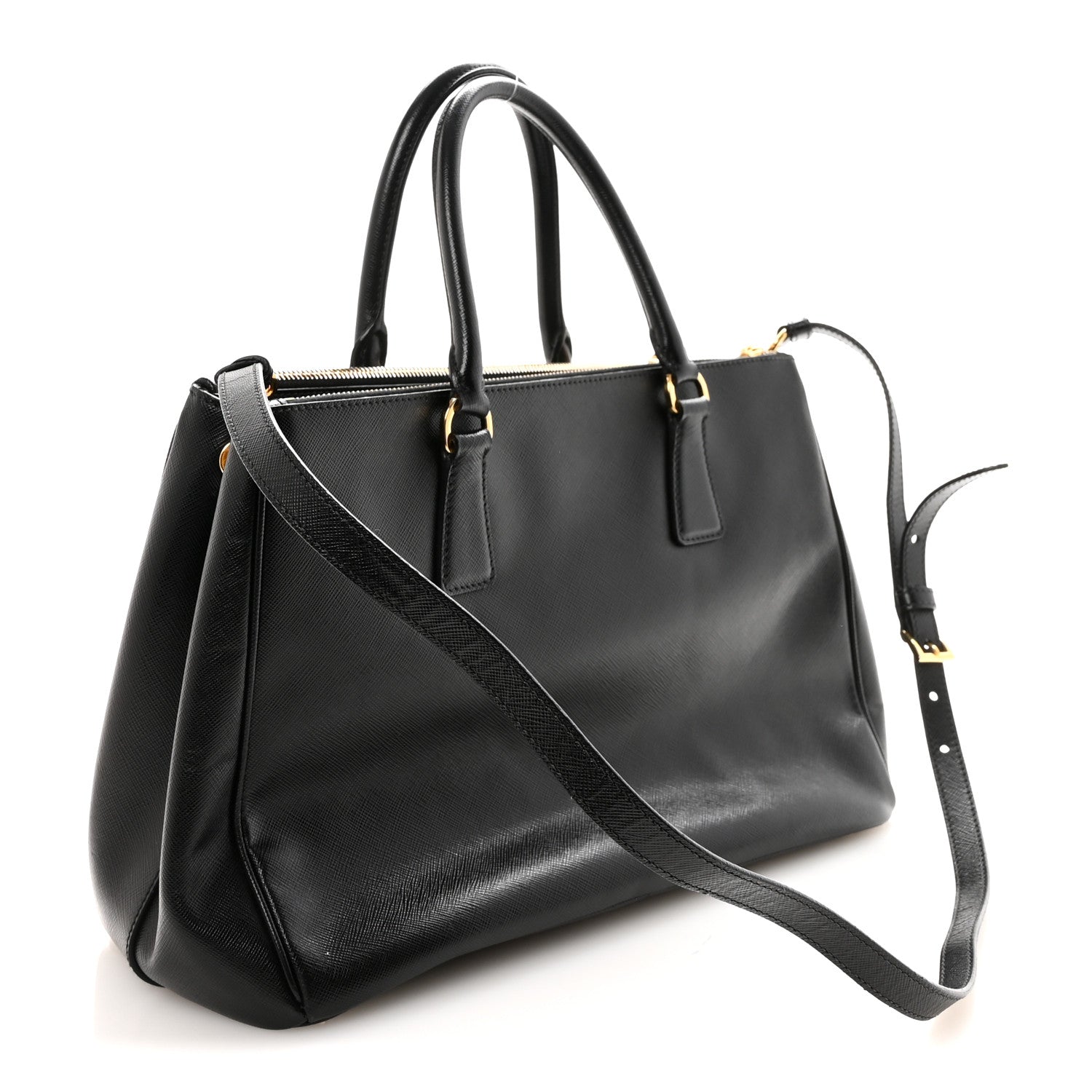 Prada Saffiano Lux Medium Galleria Double Zip Tote Black