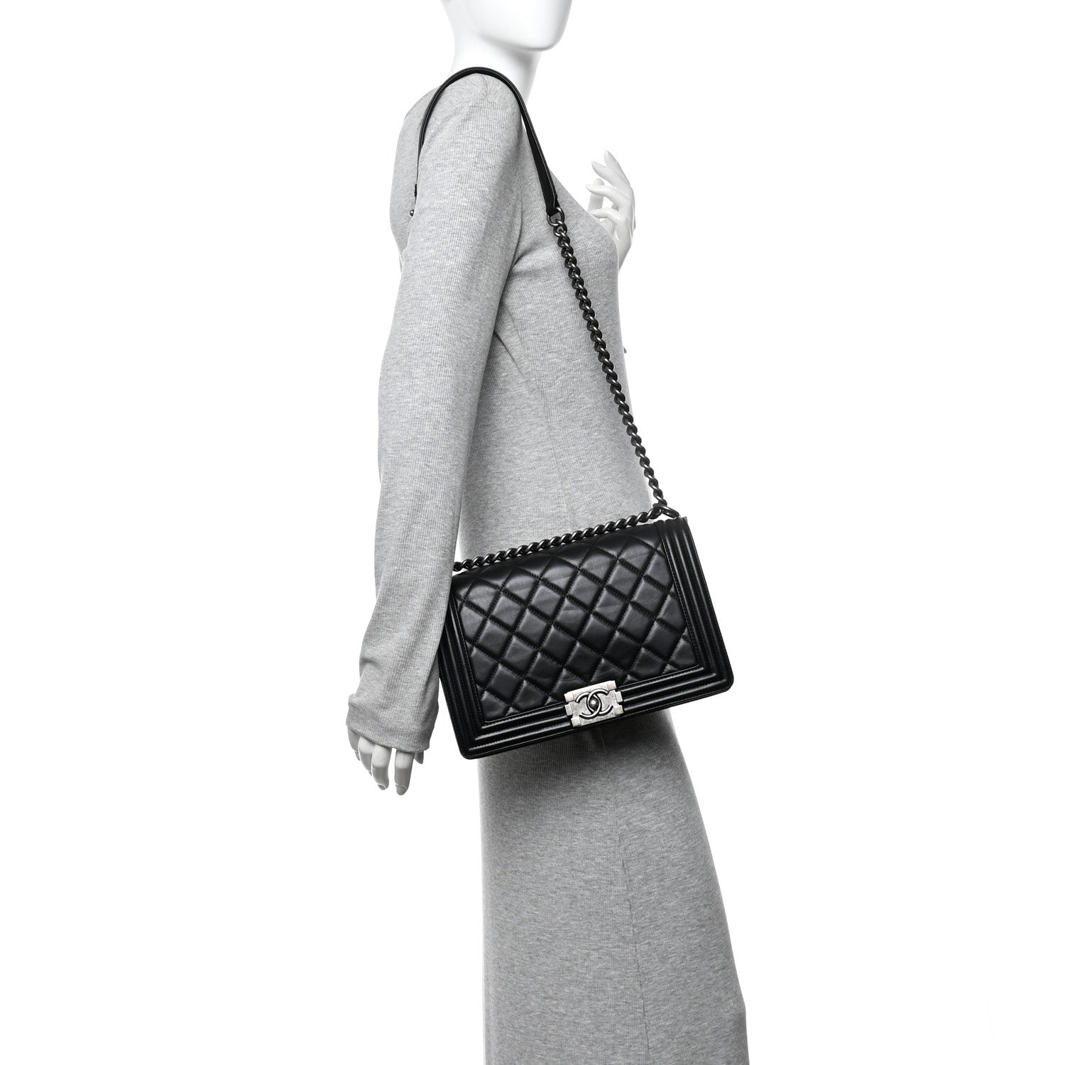 Chanel Calfskin Quilted Medium Boy Flap Black