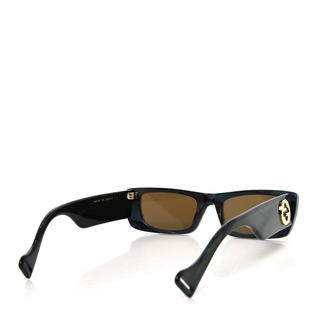 Gucci Acetate Rectangular Sunglasses GG0516S Green Bronze