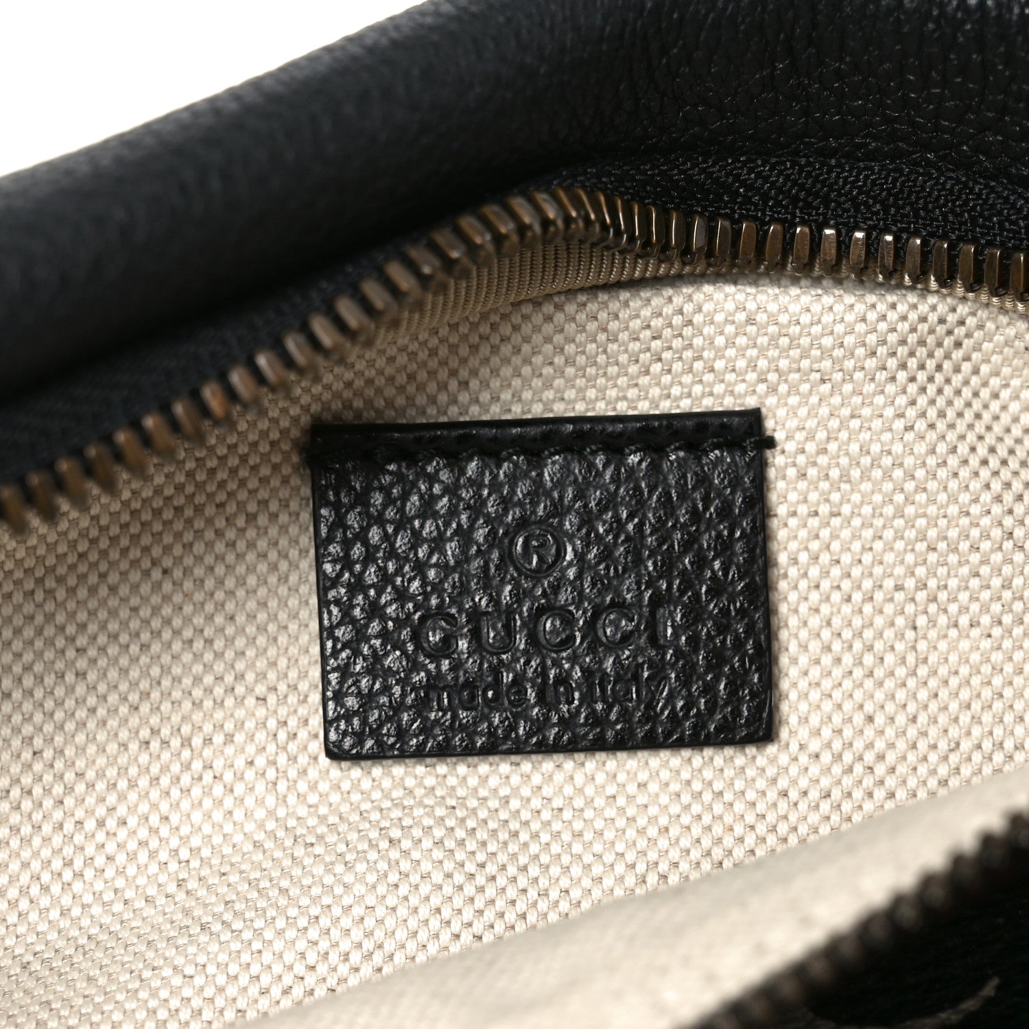Gucci Grained Calfskin Logo Belt Bag Black