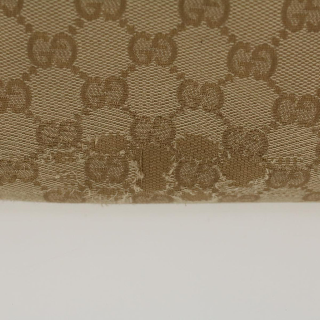 GUCCI GG Canvas Shoulder Bag Leather Beige Gold 168805  47525