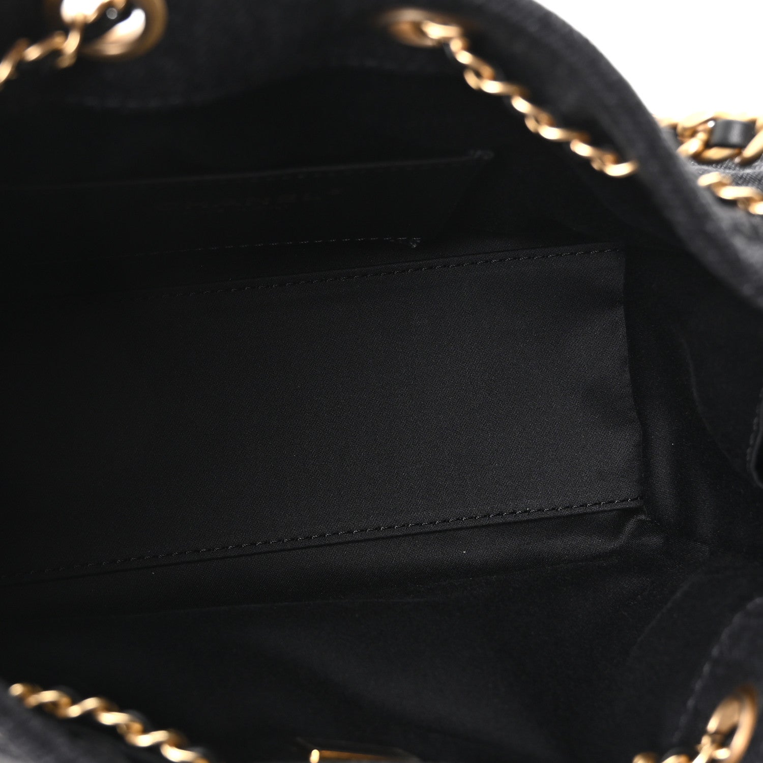 Chanel Washed Denim Quilted Mini Chanel 25 Handbag Black