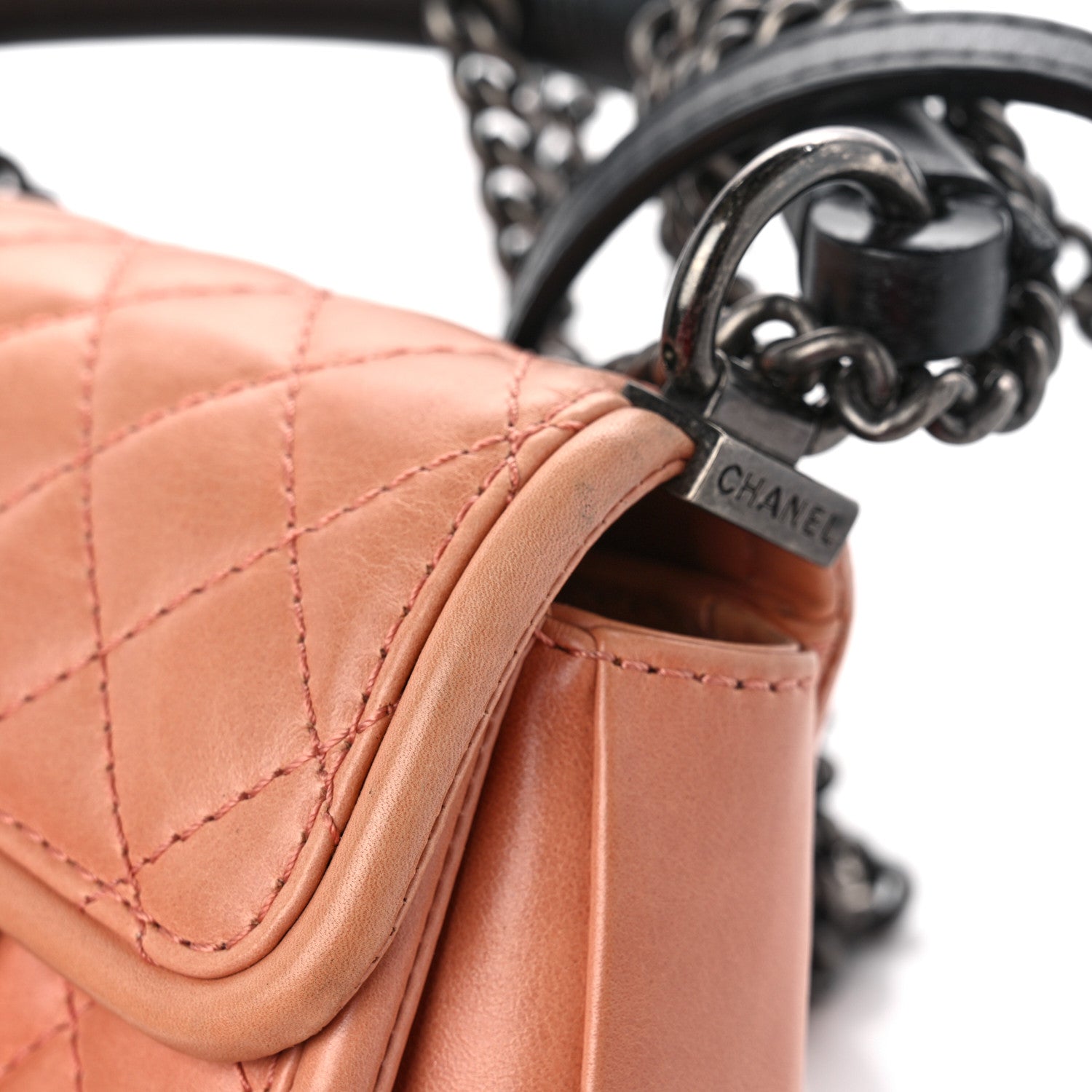 Chanel Calfskin Quilted Small Prestige Top Handle Flap Pink