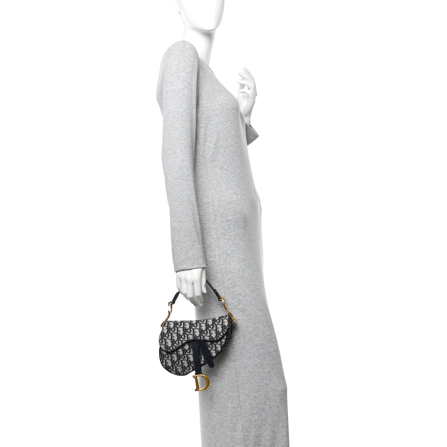 Christian Dior Oblique Mini Saddle Bag Blue