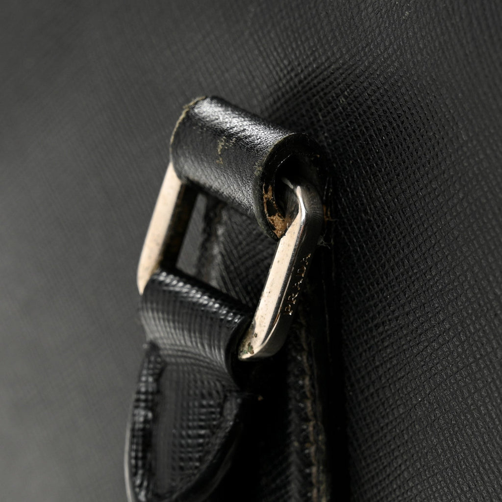 Prada Saffiano Travel Briefcase Black