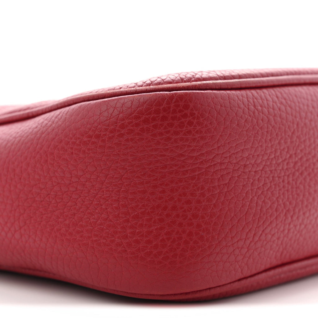 Gucci Pebbled Calfskin Small Soho Disco Bag Tabasco Red