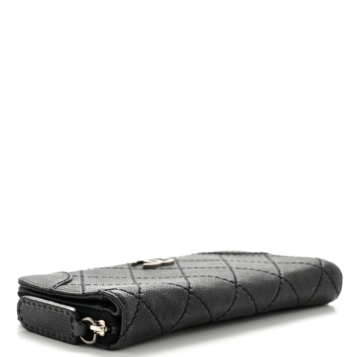 Caviar Quilted Stitched Outdoor Ligne Wallet Black