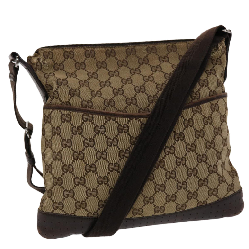 GUCCI GG Canvas Shoulder Bag Beige 145857  47690