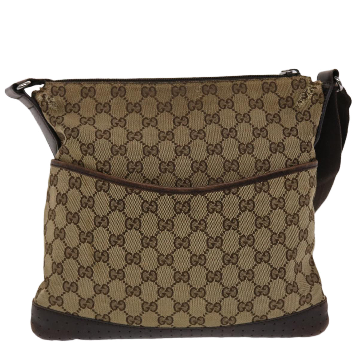 GUCCI GG Canvas Shoulder Bag Beige 145857  47690