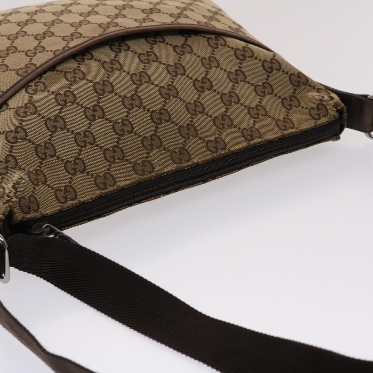 GUCCI GG Canvas Shoulder Bag Beige 145857  47690