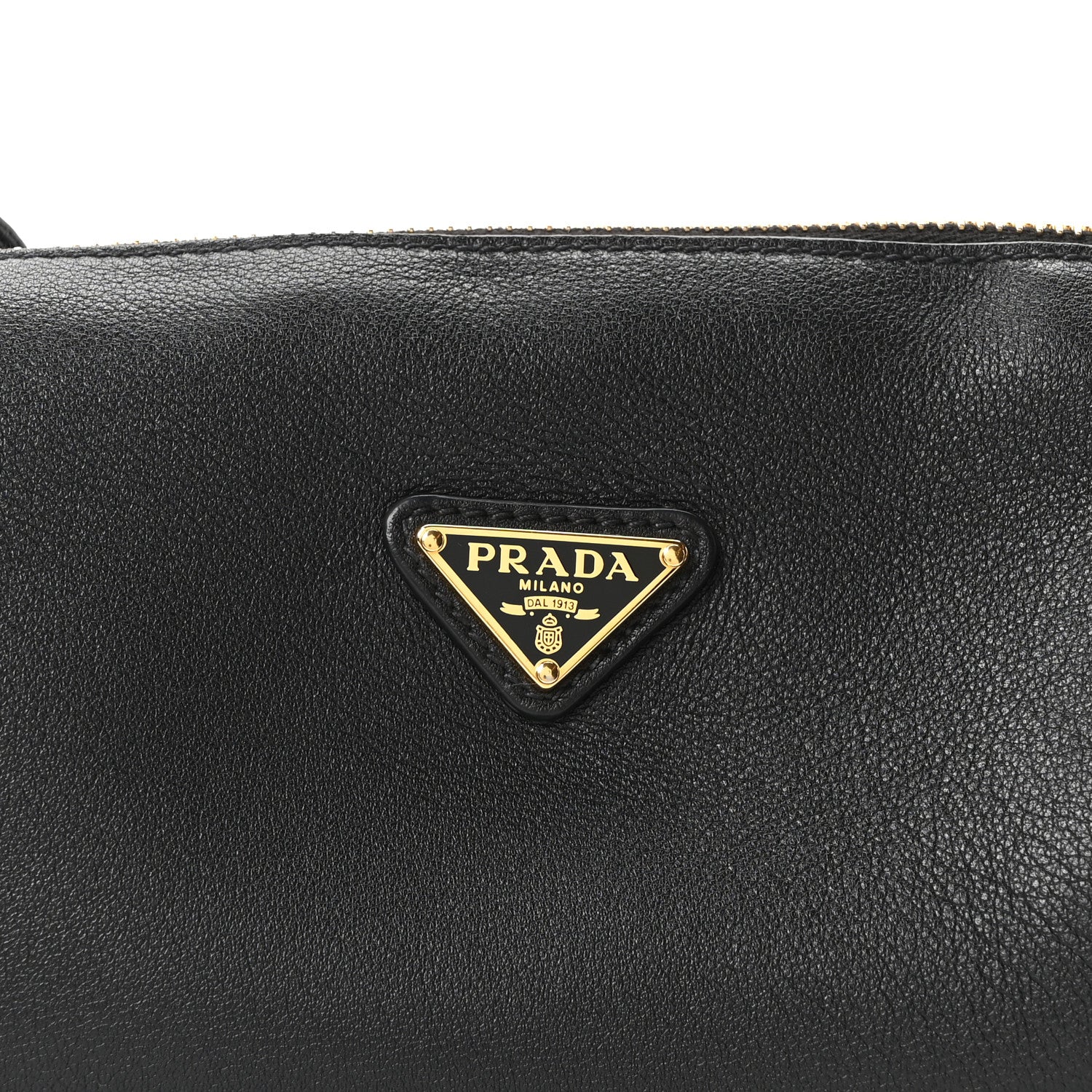 Prada Calfskin Triangle Pouch Shoulder Bag Black