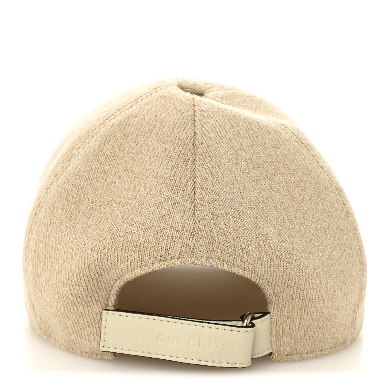 Gucci Wool Lame Double G Crystal Baseball Hat L Beige