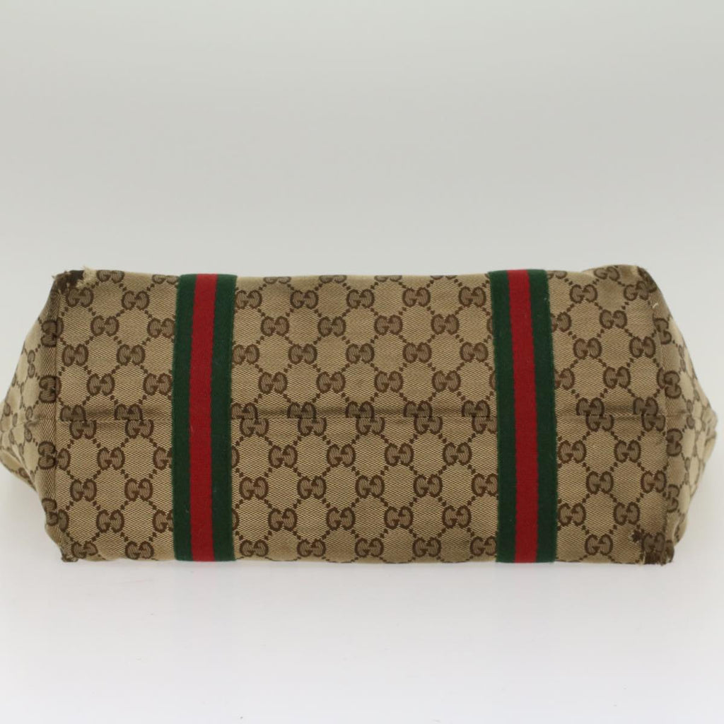 GUCCI GG Canvas Web Sherry Line Shoulder Bag Beige Red Green 139260  47709