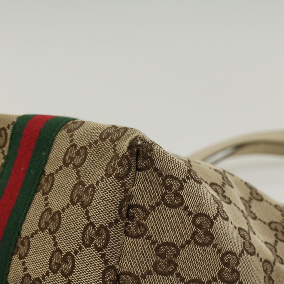 GUCCI GG Canvas Web Sherry Line Shoulder Bag Beige Red Green 139260  47709