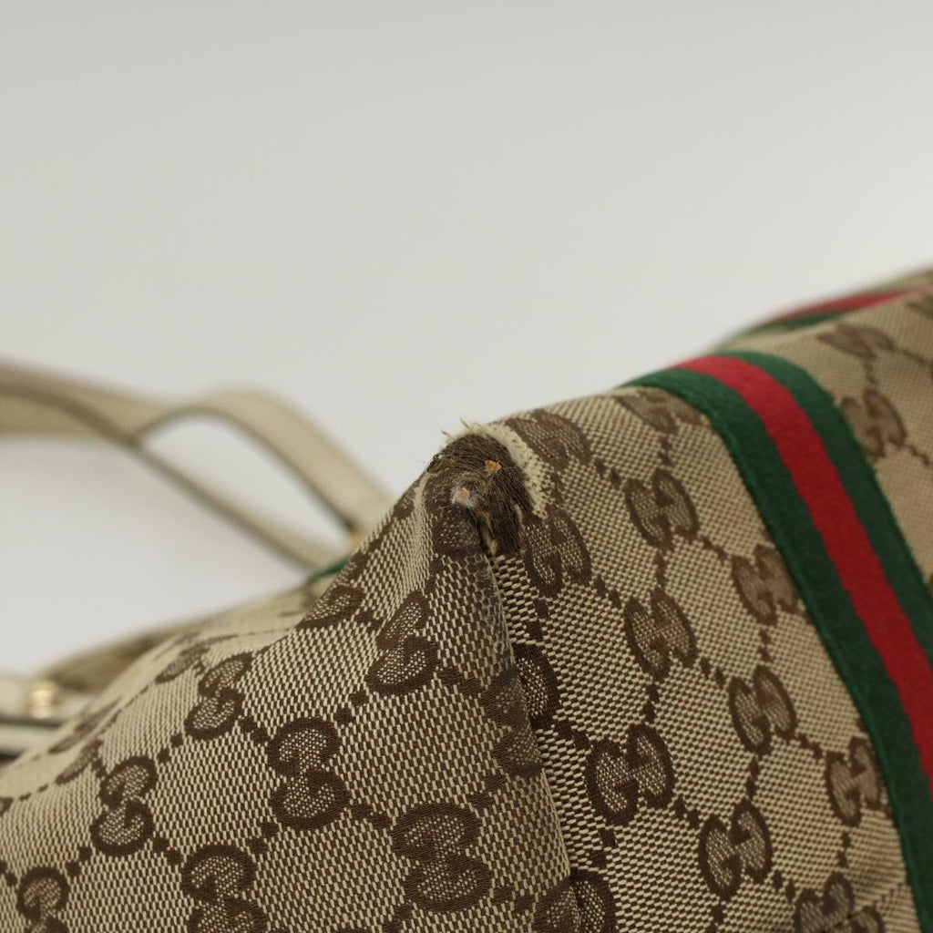 GUCCI GG Canvas Web Sherry Line Shoulder Bag Beige Red Green 139260  47709