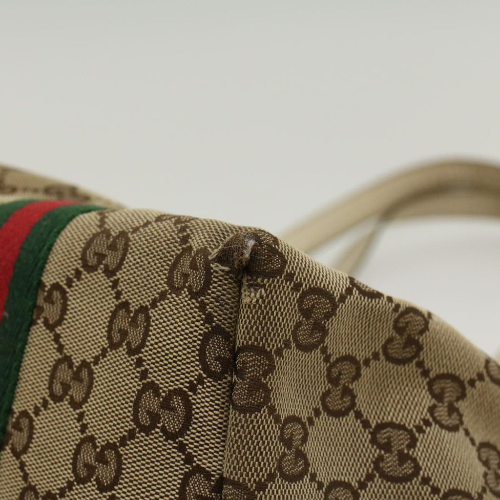 GUCCI GG Canvas Web Sherry Line Shoulder Bag Beige Red Green 139260  47709